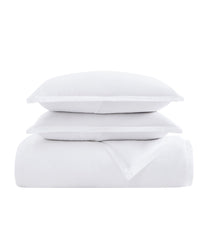 Charisma 310 Thread Count Cotton Solid Duvet Set Bright White