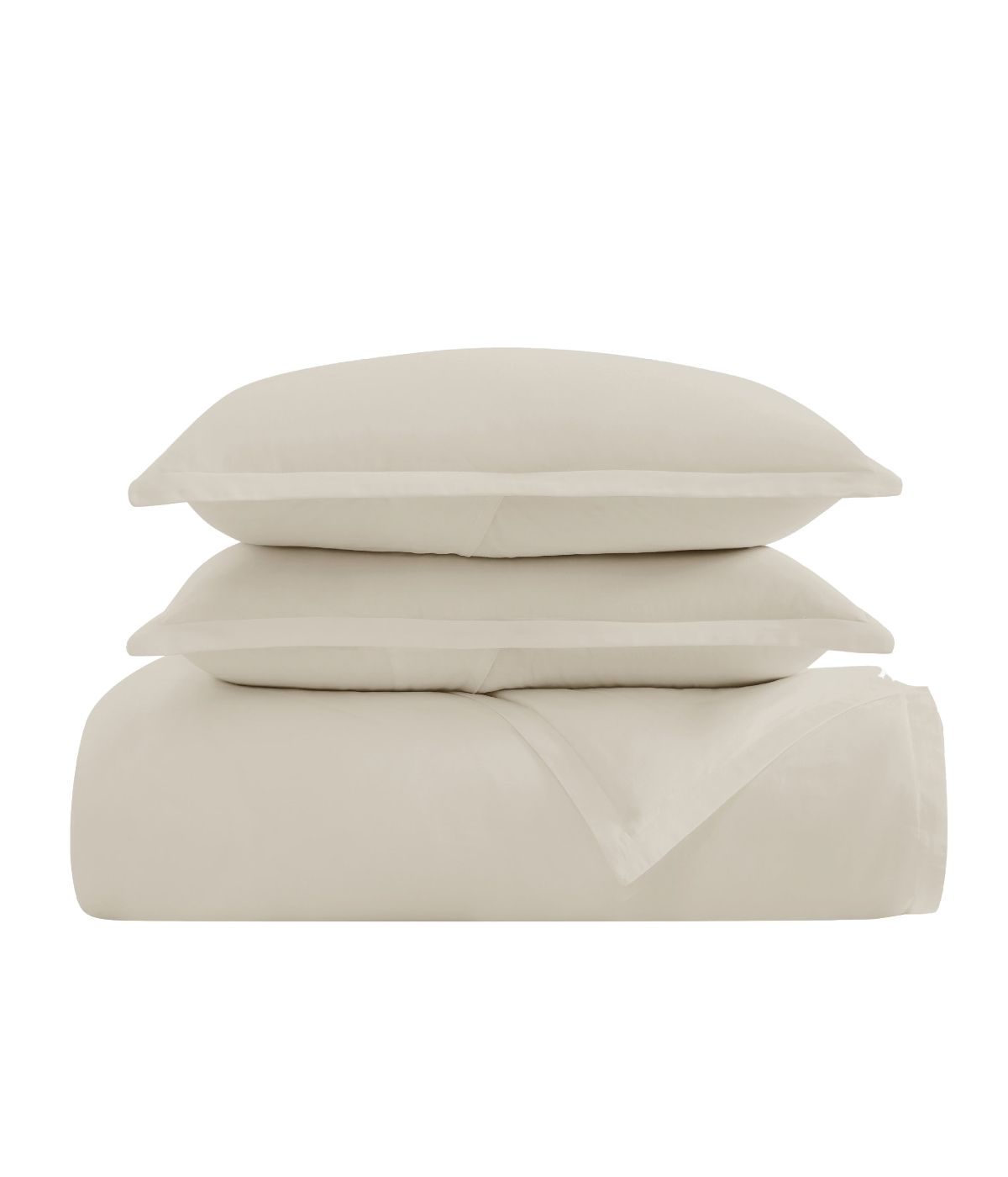  Charisma Solid 310 Thread Count Cotton Duvet Set Almond Milk - Almond Milk - Bonton