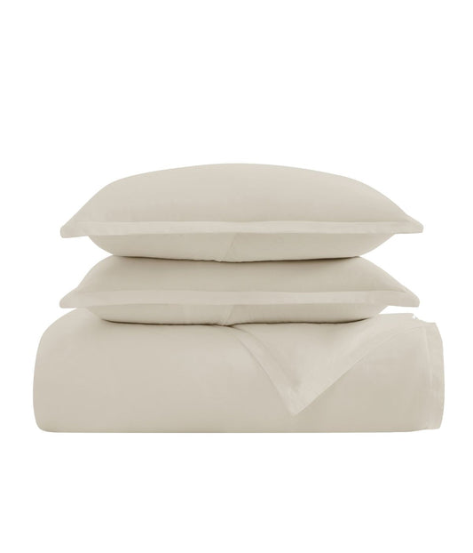 Charisma 310 Thread Count Cotton Solid Duvet Set Almond Milk