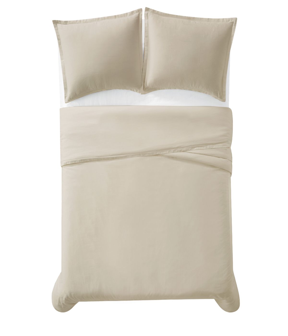  Charisma Solid 310 Thread Count Cotton Duvet Set Almond Milk - Almond Milk - Bonton