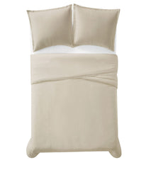 Charisma 310 Thread Count Cotton Solid Duvet Set Almond Milk