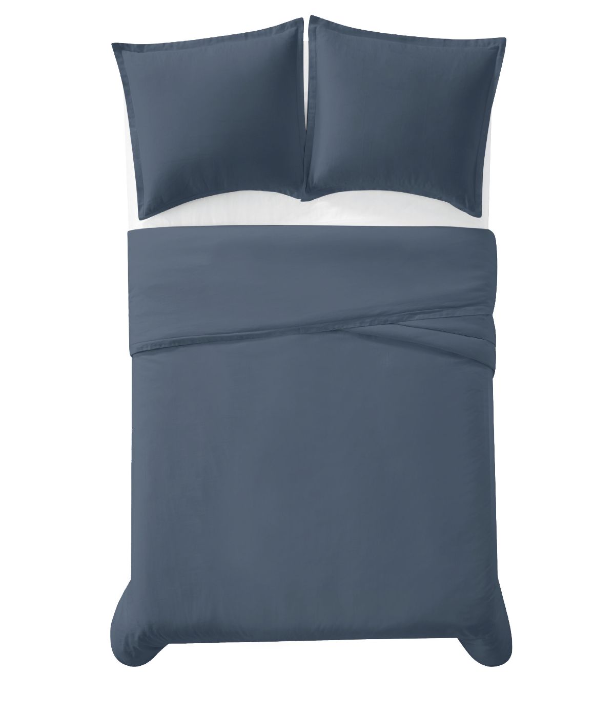  Charisma Solid 310 Thread Count Cotton Duvet Set Blue - Blue - Bonton