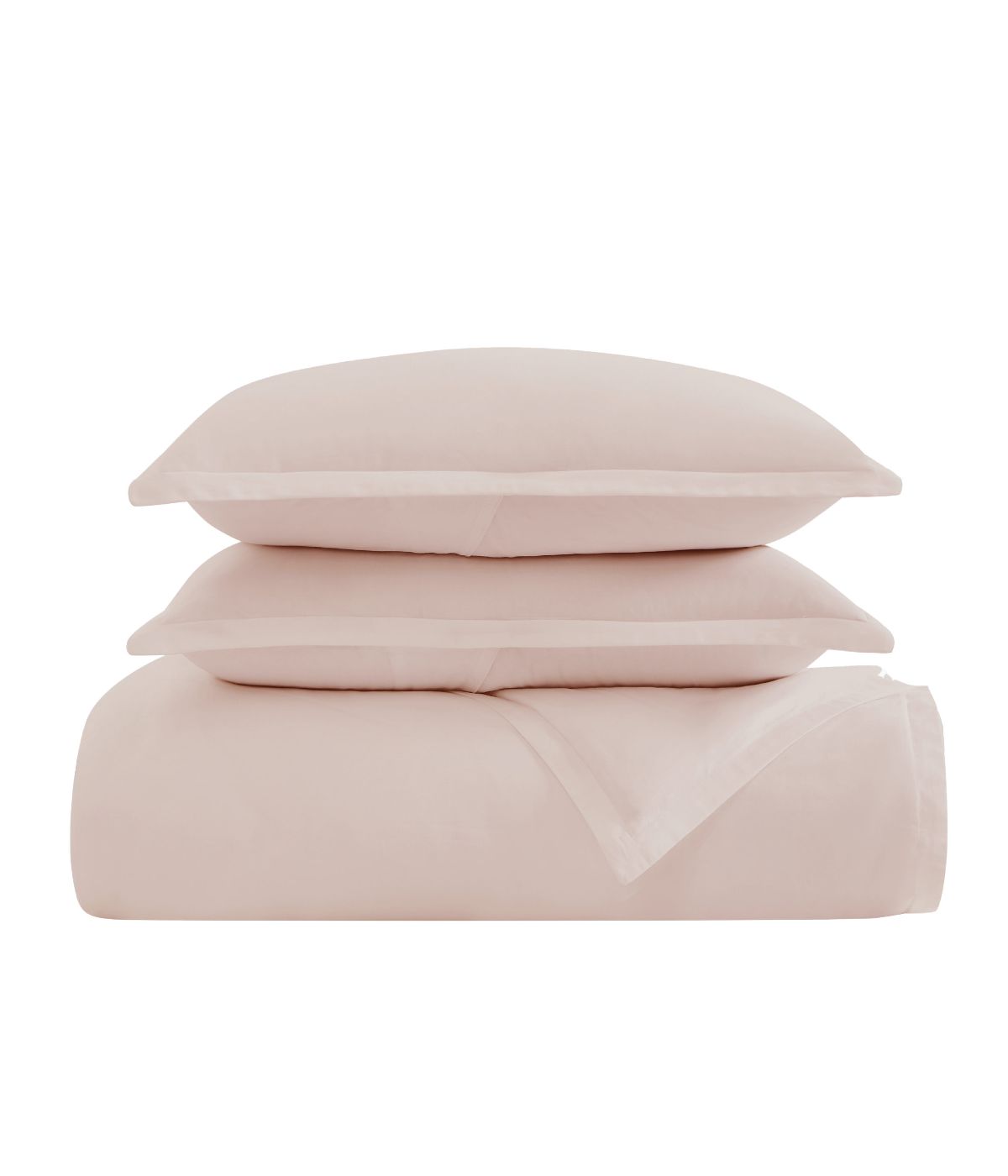  Charisma Solid 310 Thread Count Cotton Duvet Set Blush - Blush - Bonton