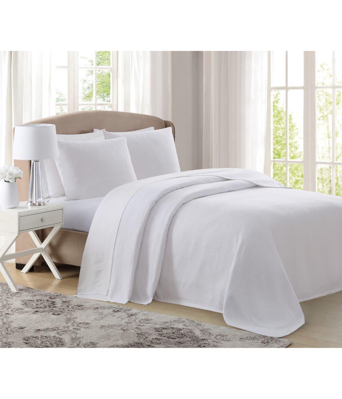  Charisma Deluxe Woven Blanket White - White - Bonton