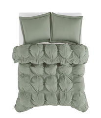 Truly Soft Cloud Puffer Comforter Set Green