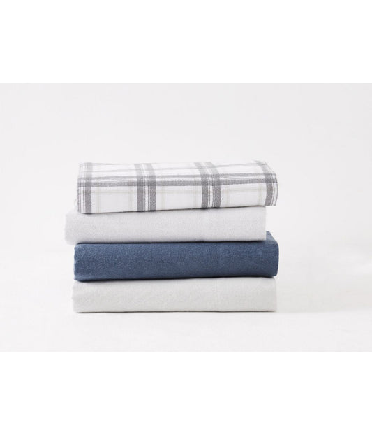 London Fog Solid Flannel Sheet Set Ivory