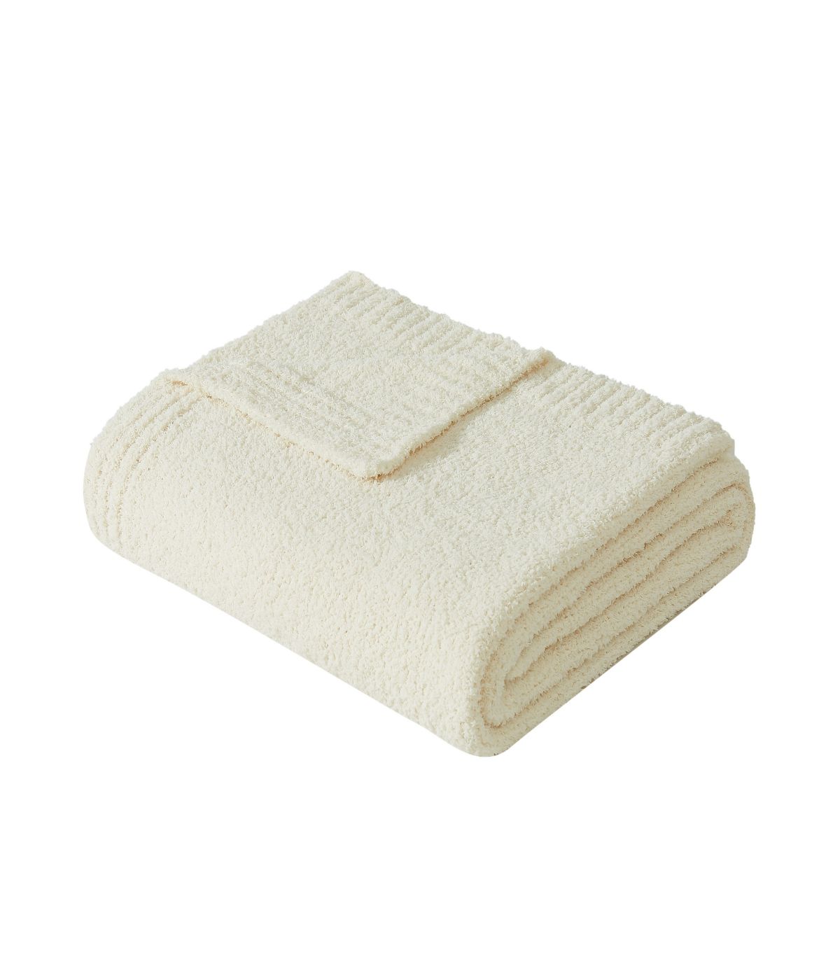  Cozy Knit Throw Ivory - Ivory - Bonton