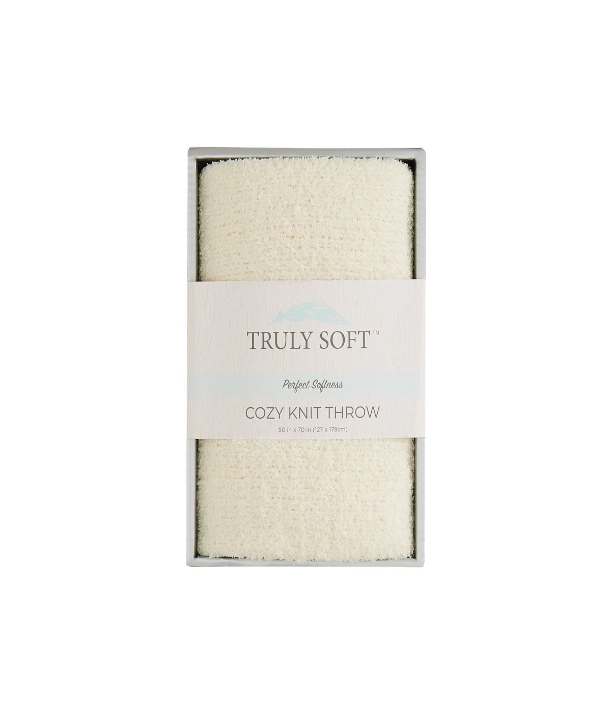  Cozy Knit Throw Ivory - Ivory - Bonton