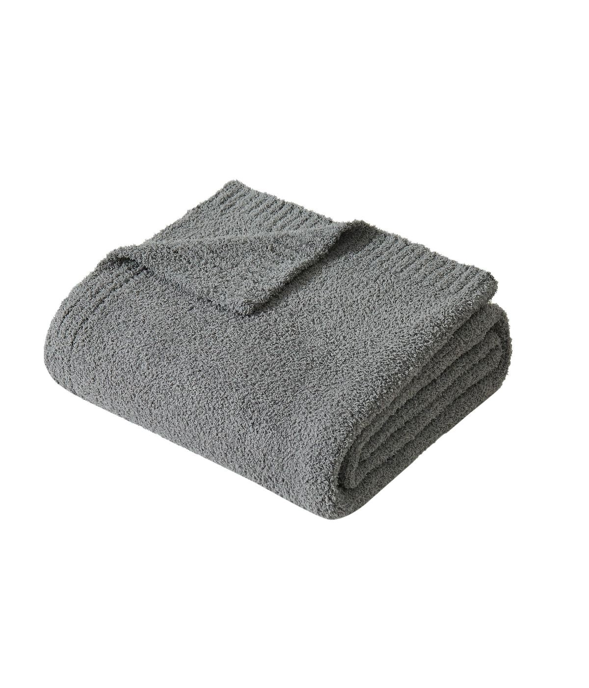  Truly Soft Cozy Knit Throw Grey - Grey - Bonton