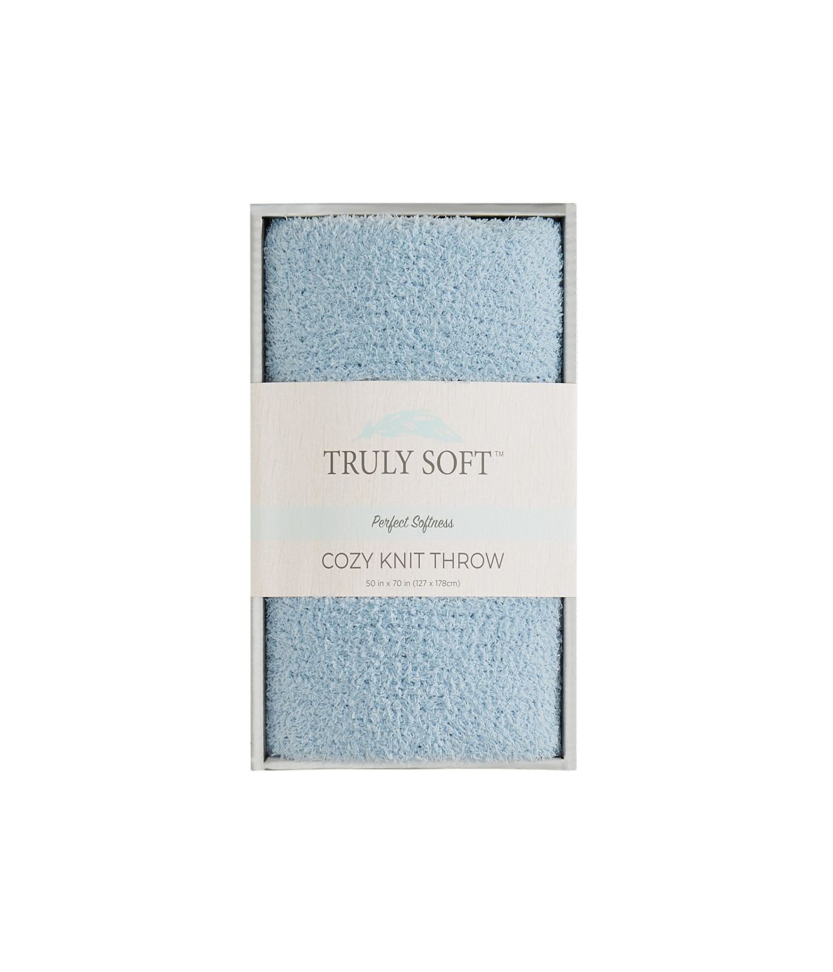  Cozy Knit Throw Light Blue - Light Blue - Bonton