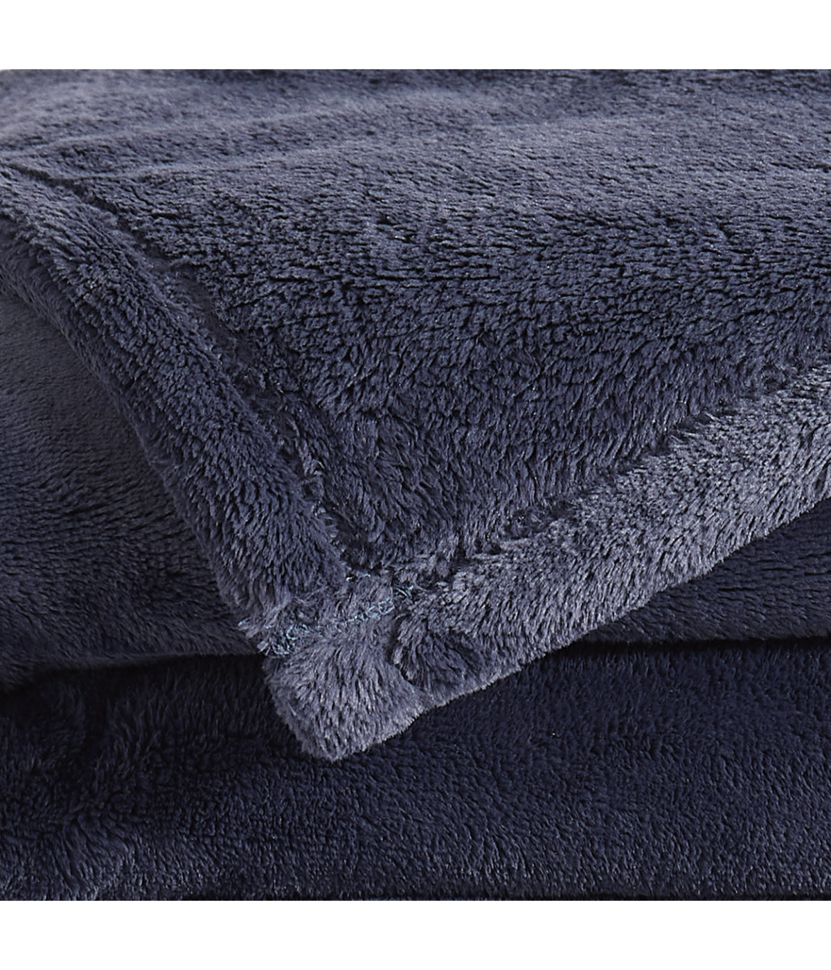  Royal Velvet Lavish Plush Solid Blanket - Navy - Bonton