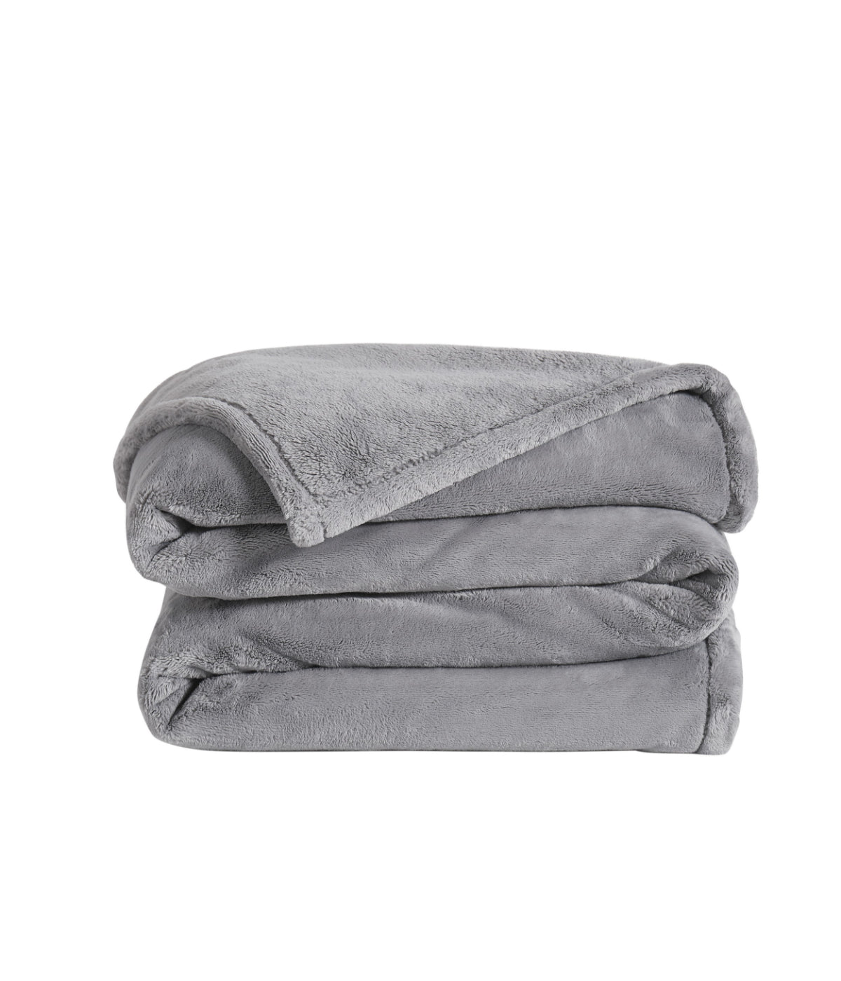  Royal Velvet Lavish Plush Solid Blanket - Grey - Bonton