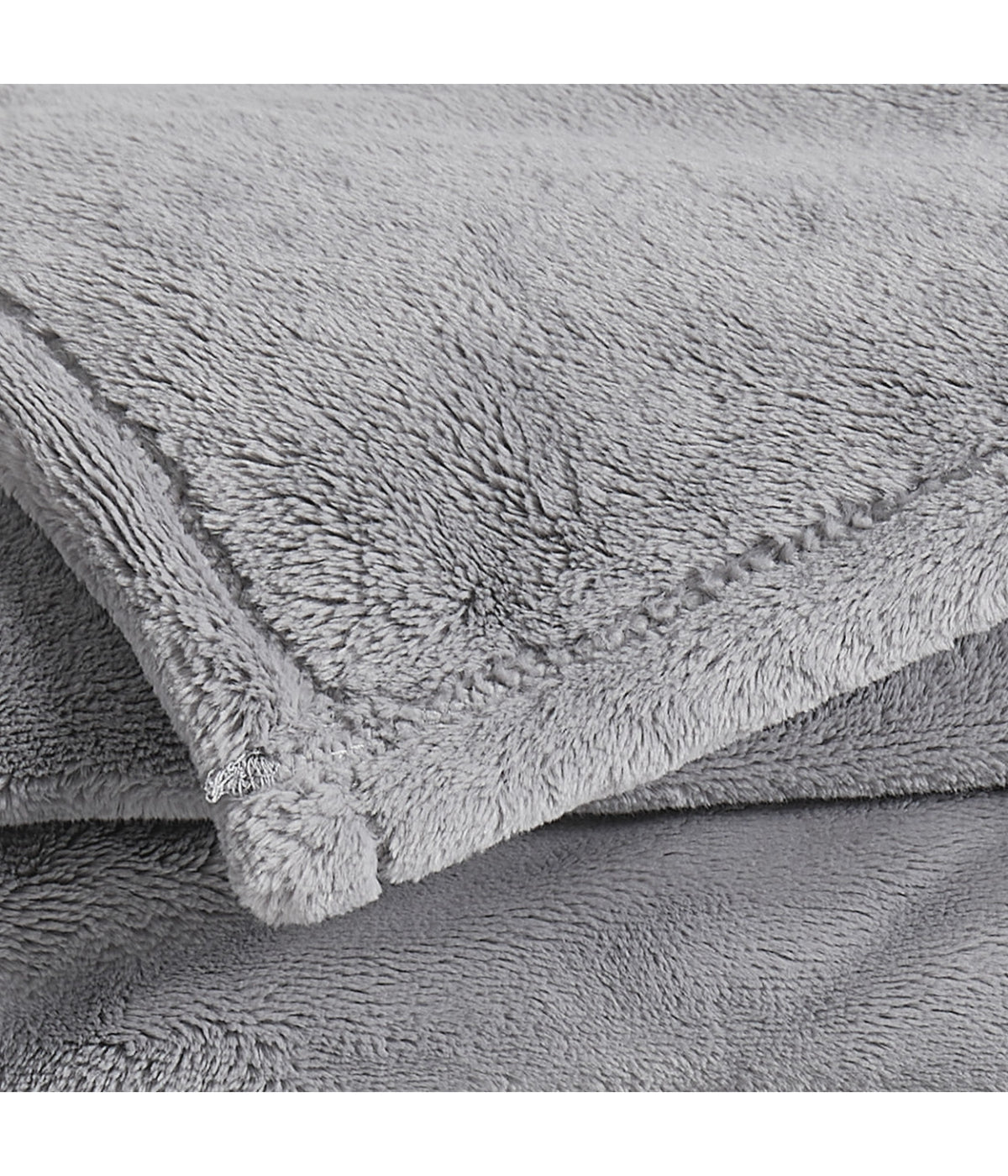  Royal Velvet Lavish Plush Solid Blanket - Grey - Bonton