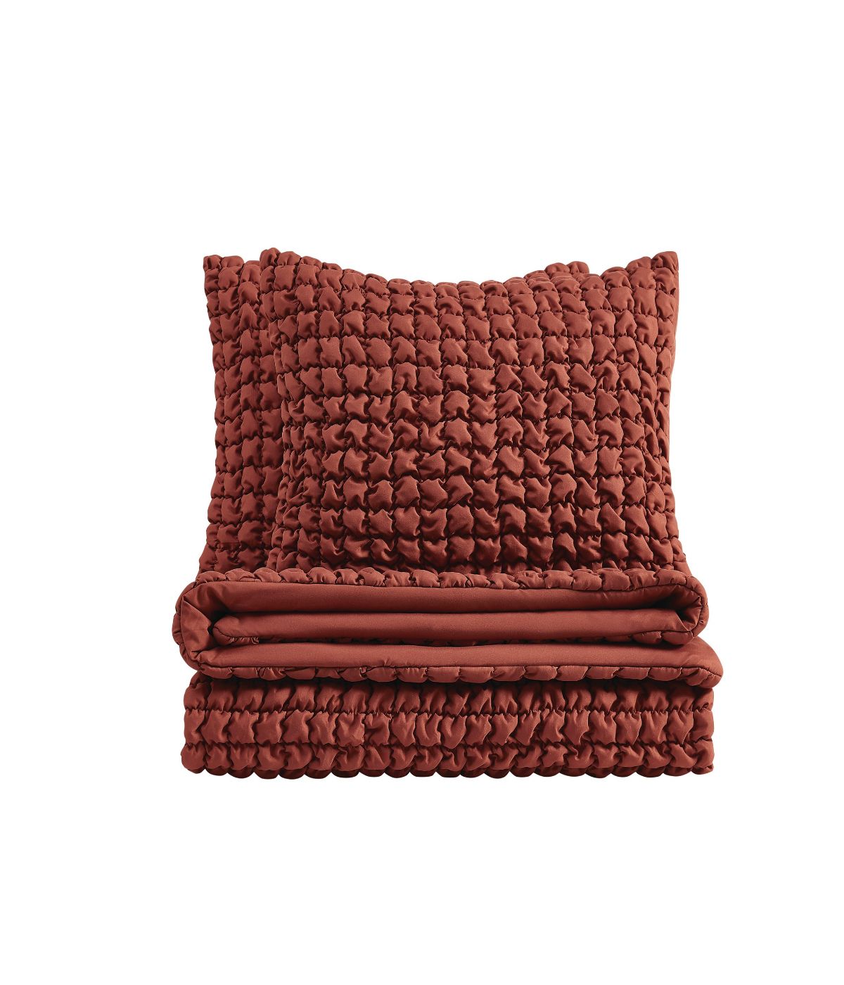  Christian Siriano NY Textured Puff Comforter Set Rust - Rust - Bonton