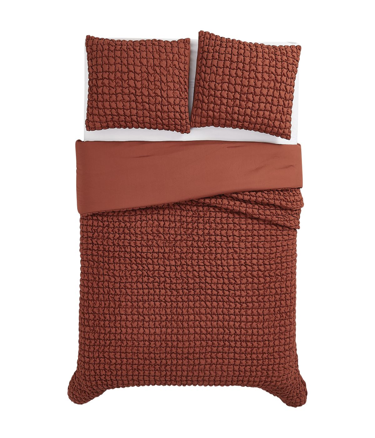  Christian Siriano NY Textured Puff Comforter Set Rust - Rust - Bonton