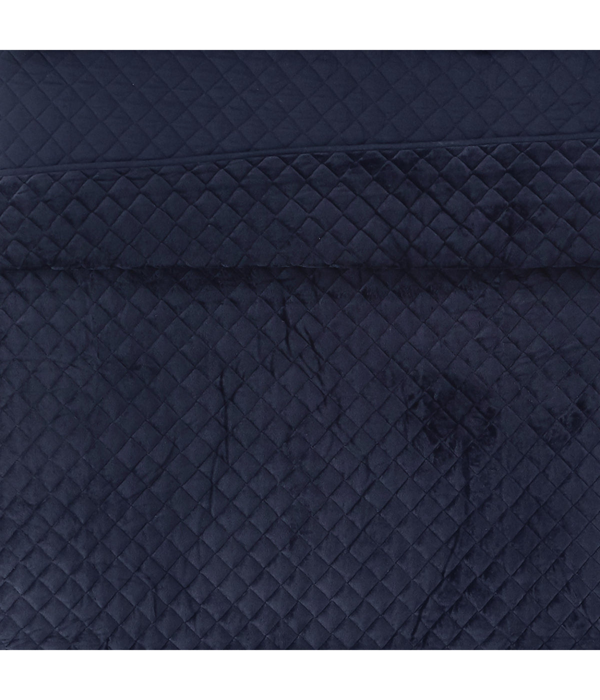  Royal Velvet Diamond Velvet Quilt Set - Navy - Bonton