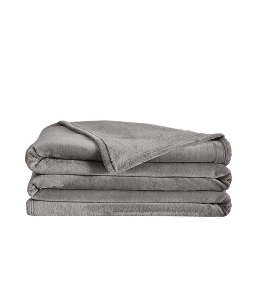 Truly Soft Velvet Plush Family Blanket Grey