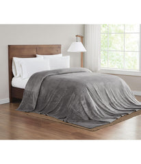 Truly Soft Velvet Plush Family Blanket Grey