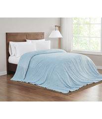 Truly Soft Velvet Plush Family Blanket Light Blue