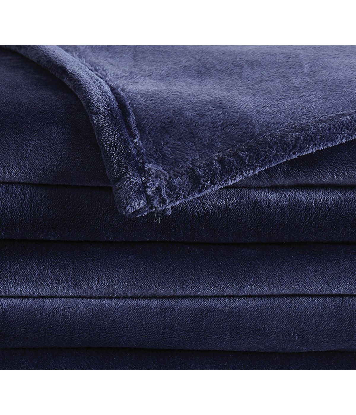  Velvet Plush Family Blanket Navy - Navy - Bonton