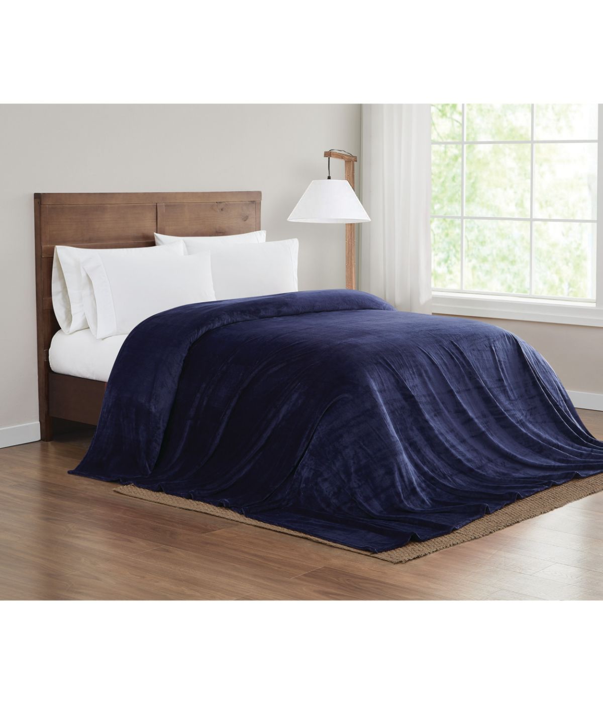  Velvet Plush Family Blanket Navy - Navy - Bonton