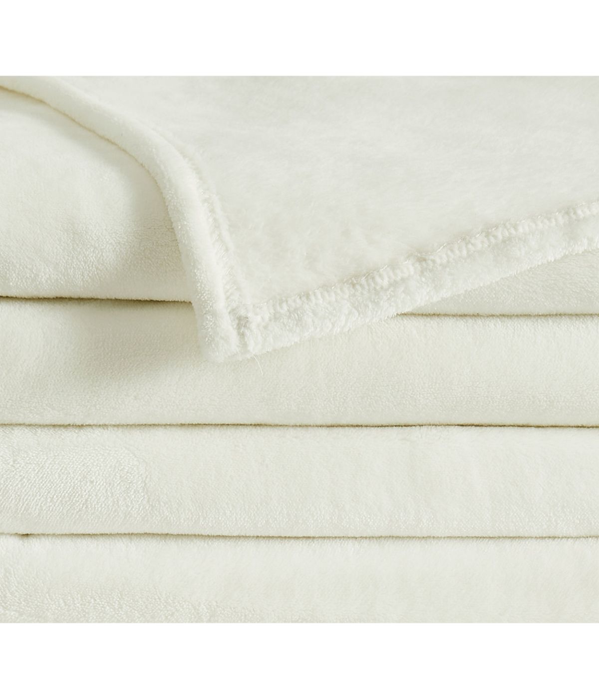  Velvet Plush Family Blanket Ivory - Ivory - Bonton