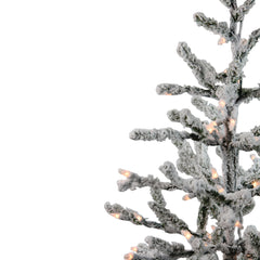 Pre-Lit Medium Flocked Alpine Twig Artificial Christmas Tree - 3' - Warm White Lights