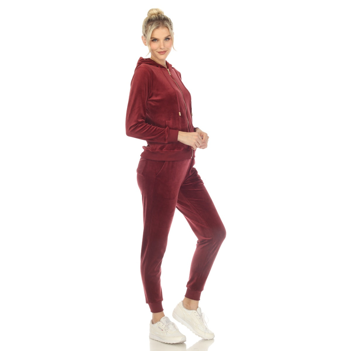  White Mark Women's 2 Piece Velour Tracksuit Set - S - Bonton