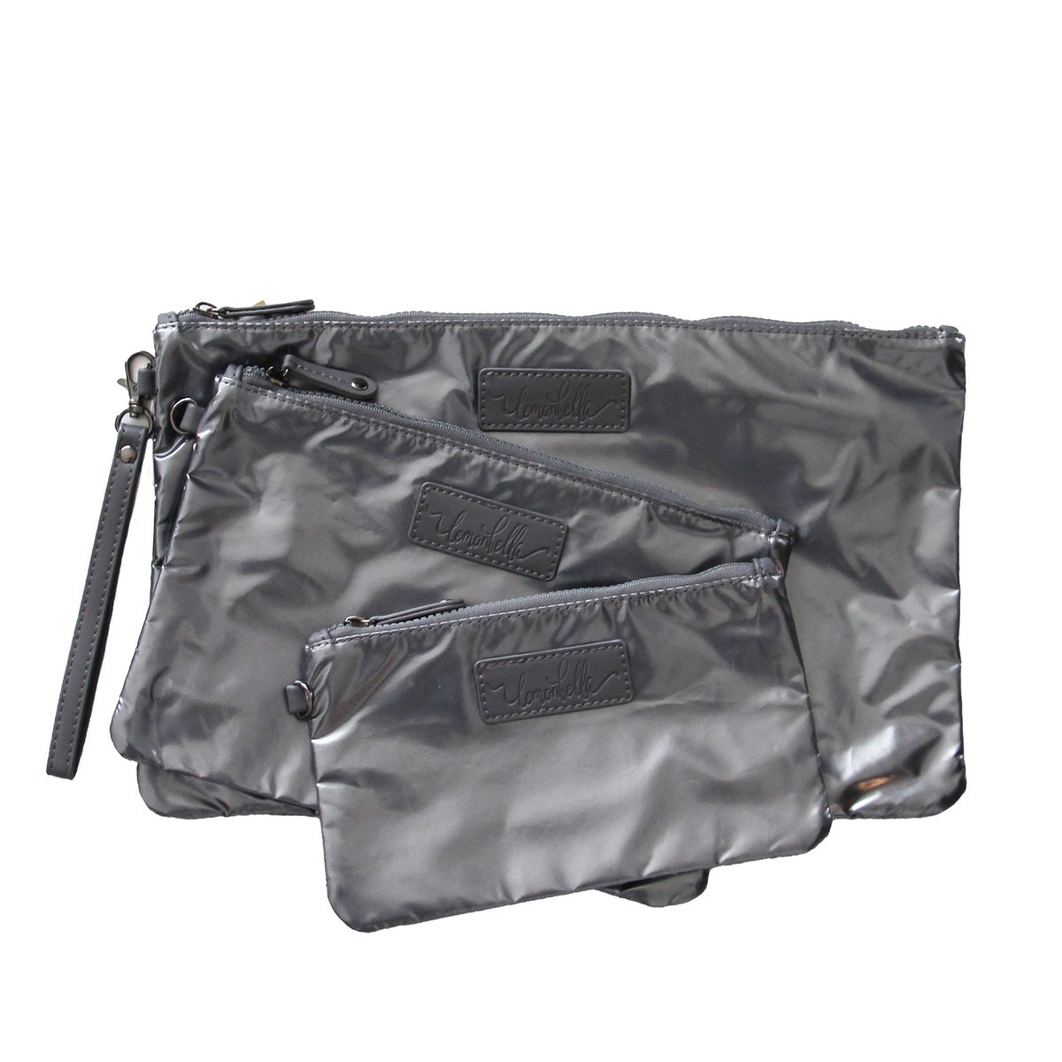  Lemonbella The Carly Trio Wristlet Gunmetal - Gunmetal Patent - Bonton