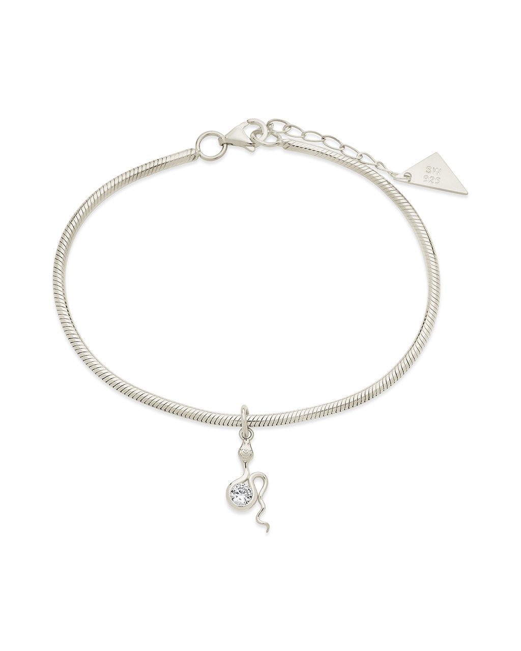  Sterling Forever Lindie Bracelet with Snake Charm - Silver - Bonton