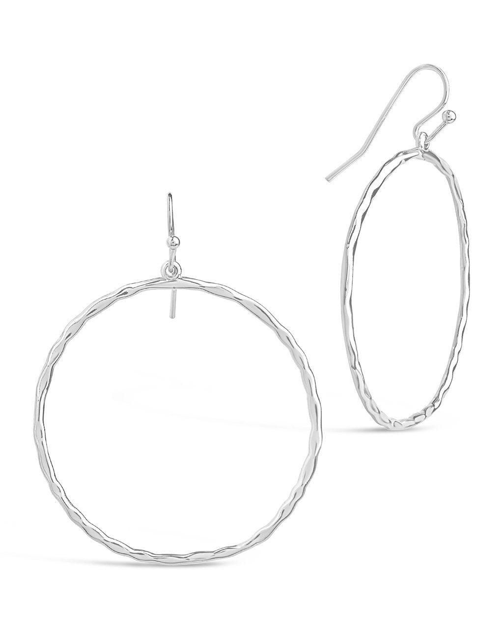  Sterling Forever Dangle Earrings with Large Hoops - Silver - Bonton