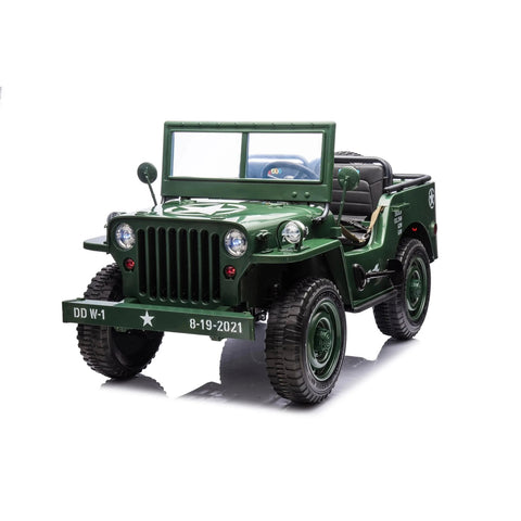 24V Freddo Military Willy Truck 3 Seater Electric Ride On