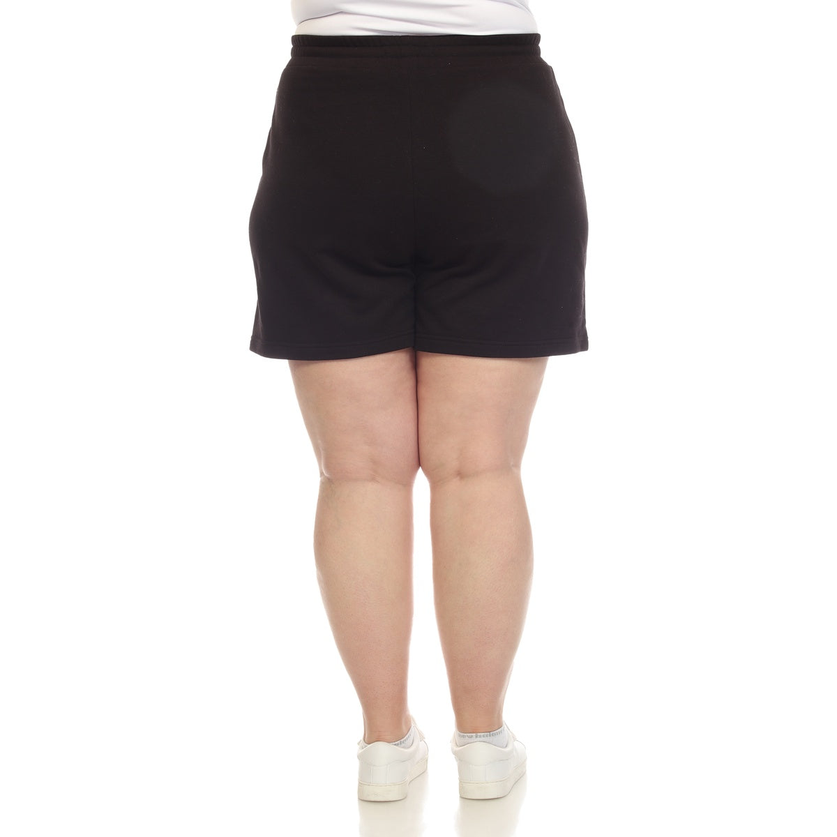  White Mark Plus Size Super Soft Drawstring Waistband Sweat Short - 1X - Bonton