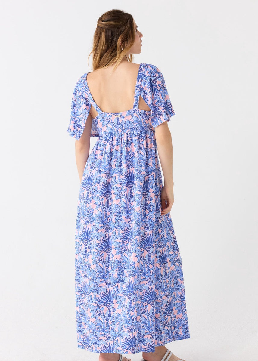  Cabana Life Palm Beach Flutter Sleeve Maxi Dress - XS - Bonton