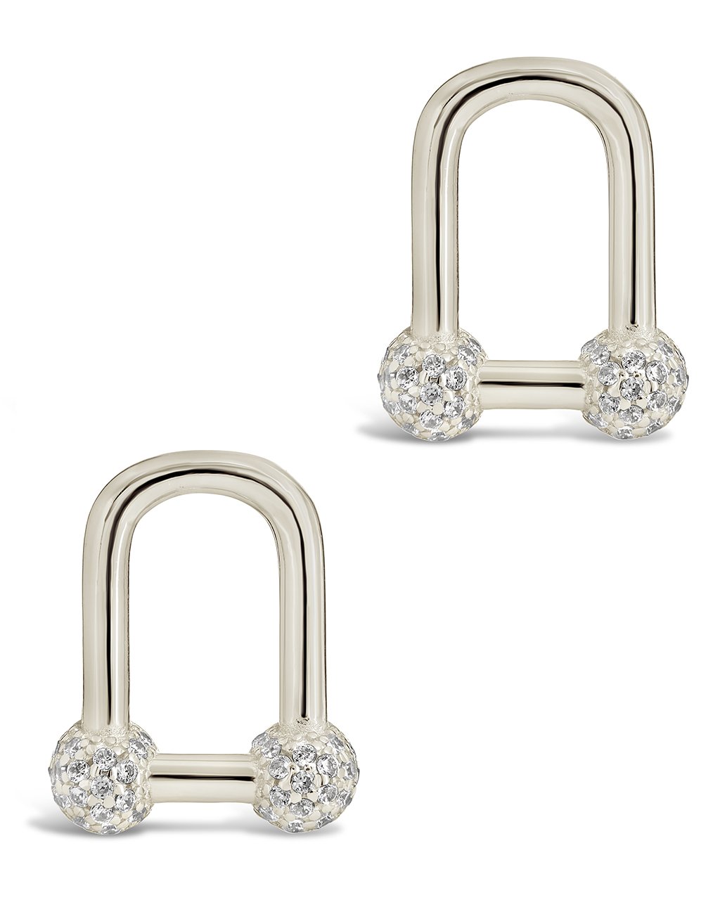  Sterling Forever Ramzee Studs with CZ Stones - Silver - Bonton