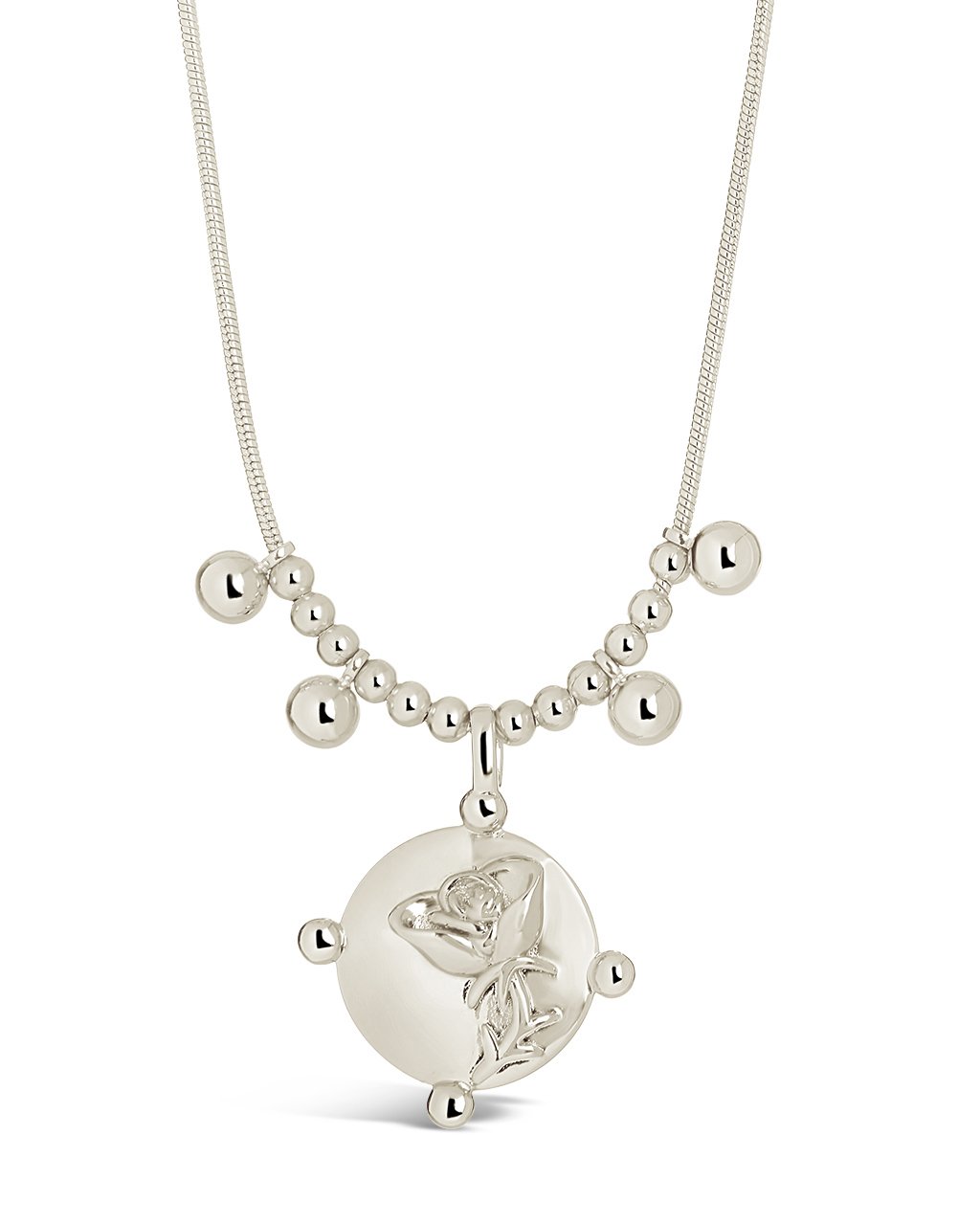  Sterling Forever Fleur Necklace with Floral Design - Silver - Bonton