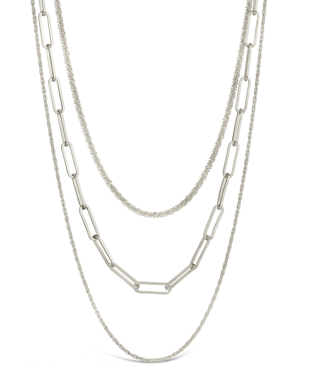  Sterling Forever Unique Kori triple-strand Necklace - Silver - Bonton