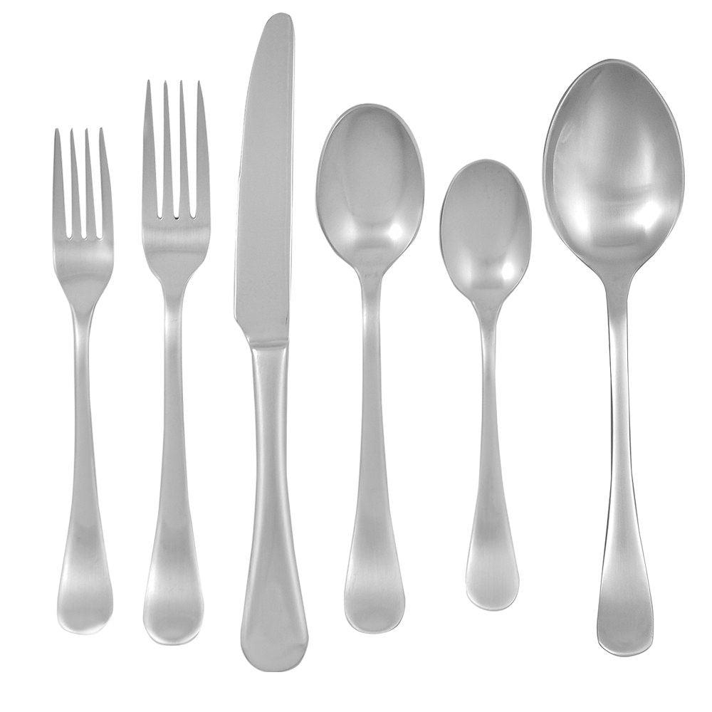  Ginkgo Bergen Stainless Steel Flatware 42 Piece Set - Satin Finish Stainless Steel - Bonton