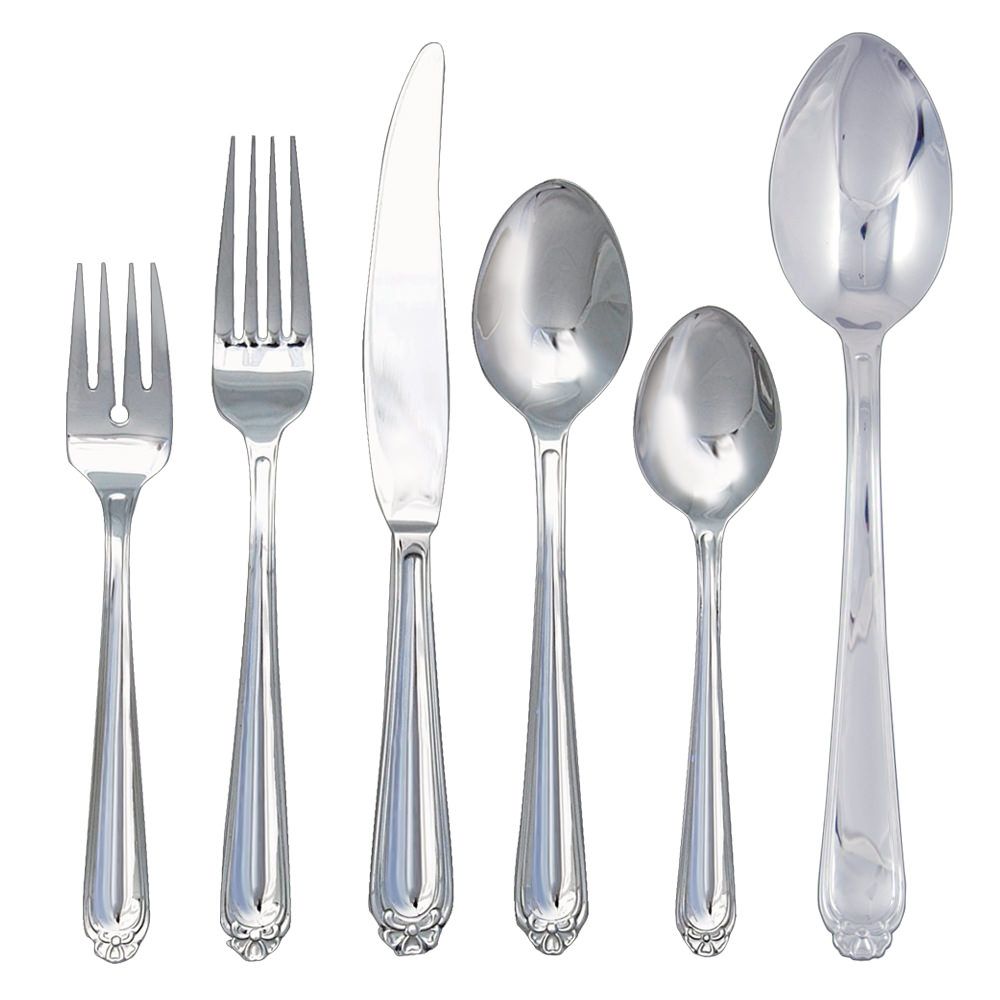  Ginkgo Bonnie Stainless Steel Flatware 42 Piece Set - Mirror Stainless Steel - Bonton