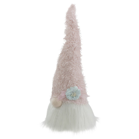 Spring Gnome Head With a Flower - 16" - Pink and White