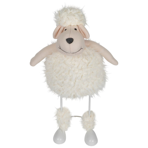 Spring Loaded Lamb With Bandanna Easter Figure - 16" - White and Pink