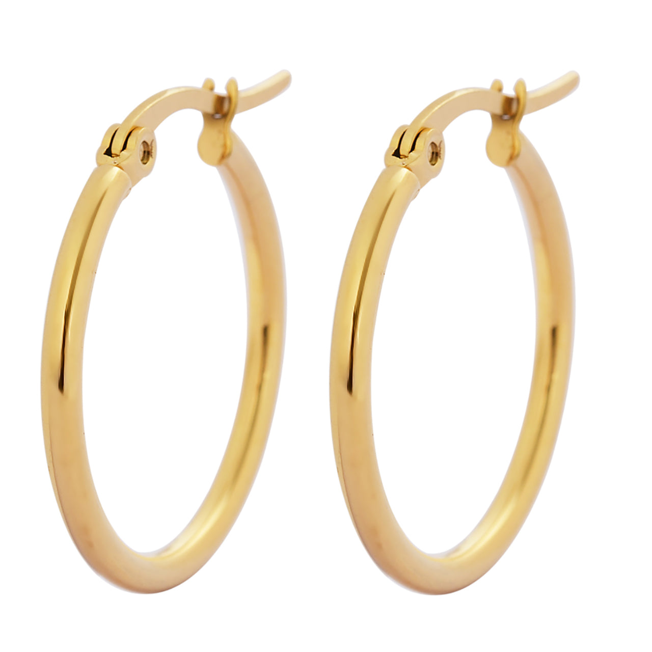  Gemesis Jewels by Edforce Classic Rounded Hoops Earrings - Gold - Bonton