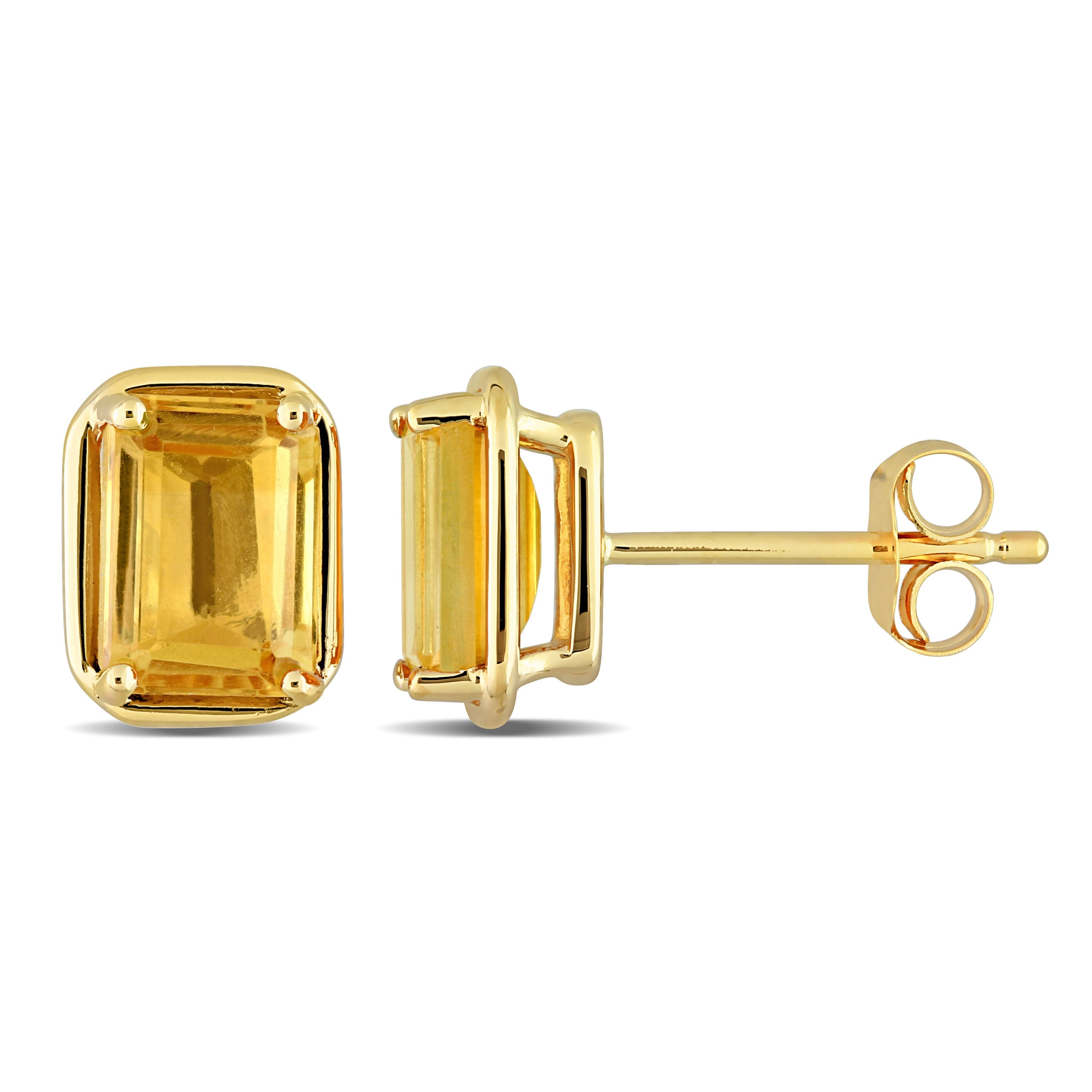  Studio Works 2 1/4 CT TGW Citrine 14K Yellow Gold Stud Earrings - Yellow - Bonton