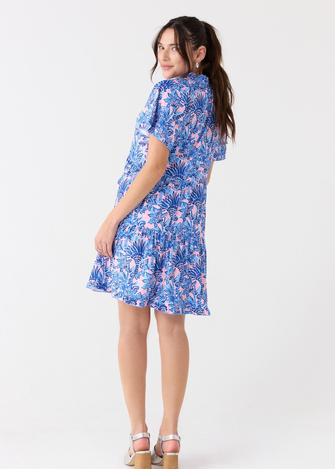  Cabana Life Palm Beach Short Sleeve Tiered Dress - XS - Bonton