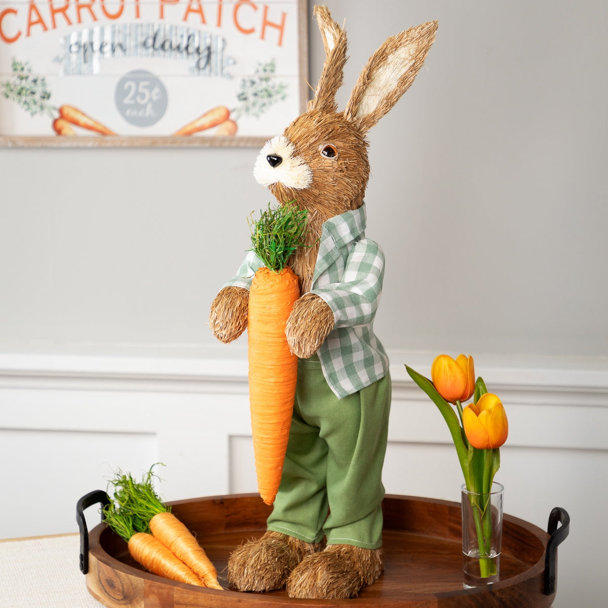  Northlight Spring Sisal Standing Bunny Rabbit Figure With Carrot - 19