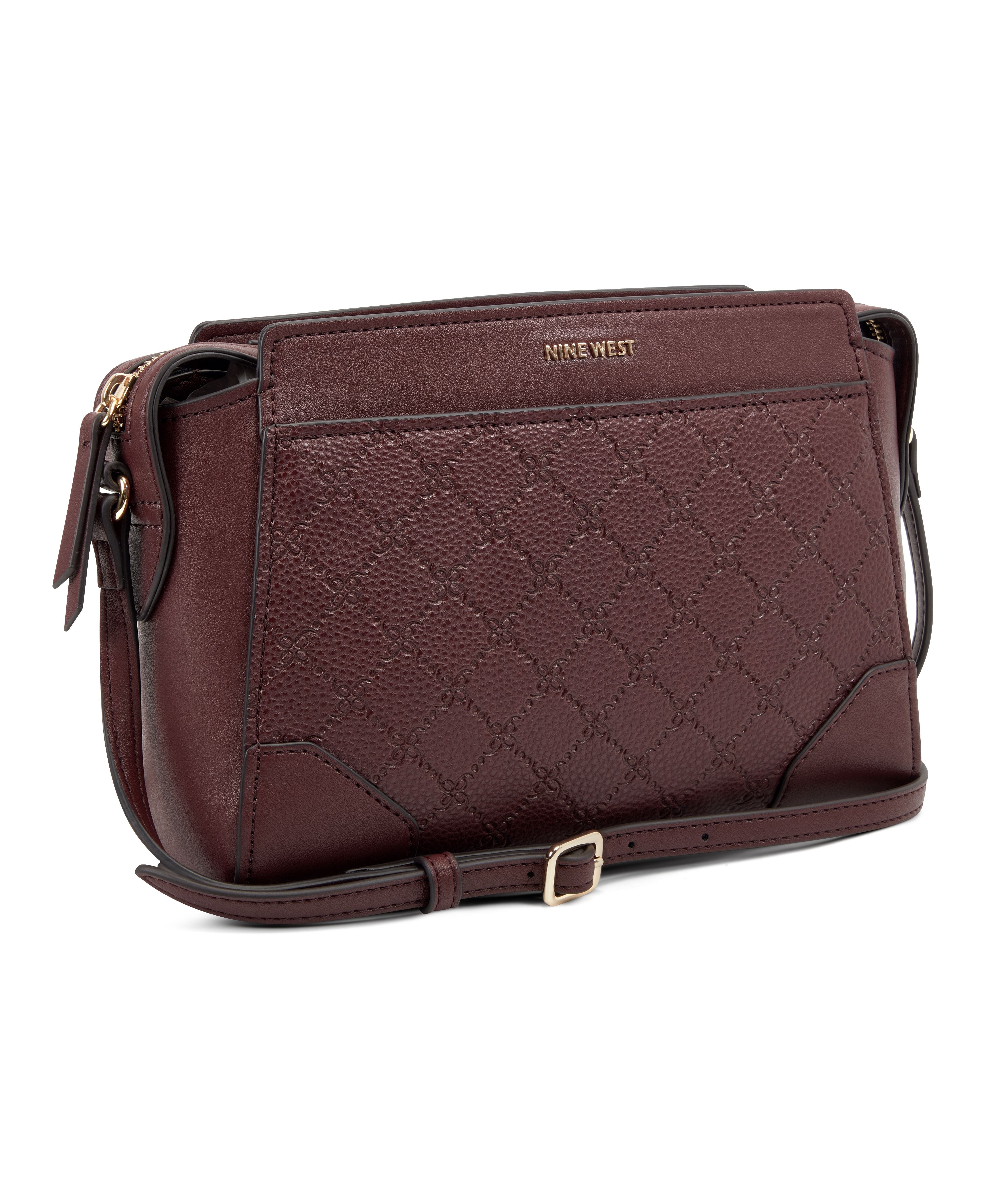  Nine West Brooklyn Crossbody Bag - Merlot Logo - Bonton