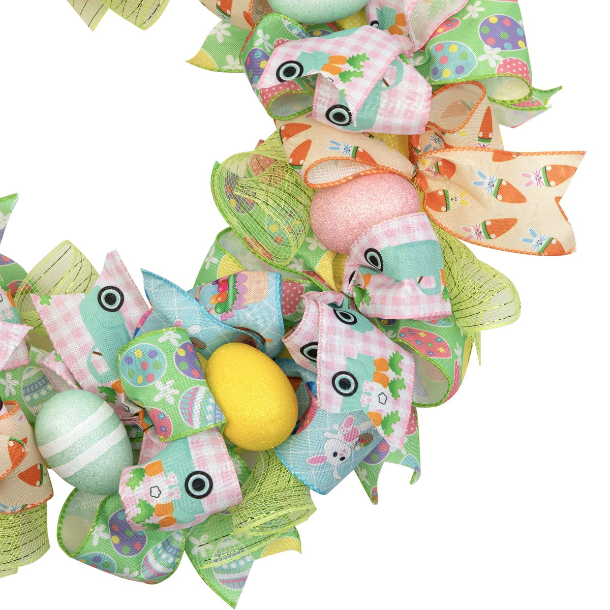  Northlight Pastel Easter Egg and Ribbons Wreath  22-Inch  Unlit - Default Title - Bonton
