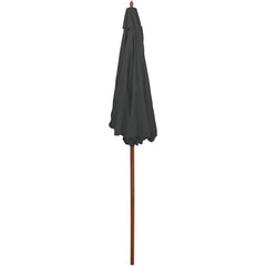 8.5ft Outdoor Patio Market Umbrella With Wooden Pole  Gray