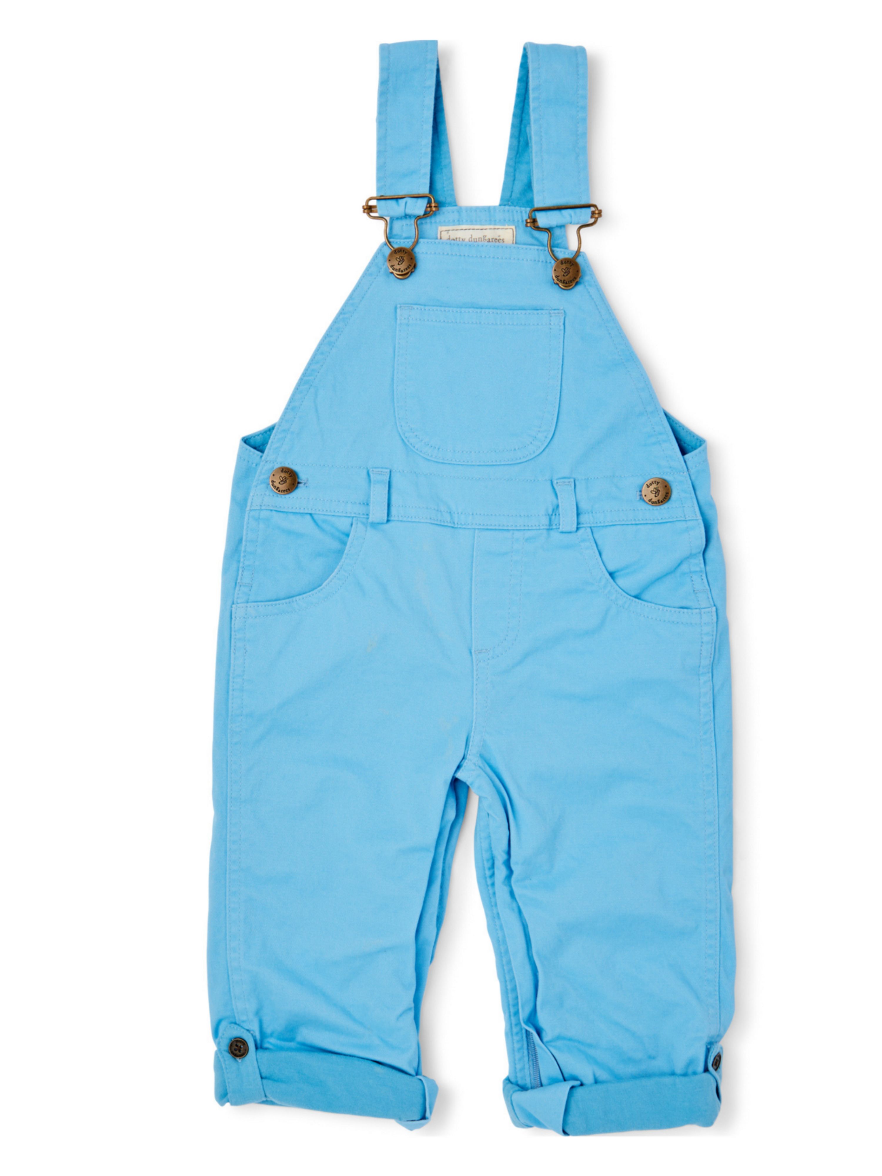  Dotty Dungarees Classic Summer Denim Overalls - Sky Blue - Bonton