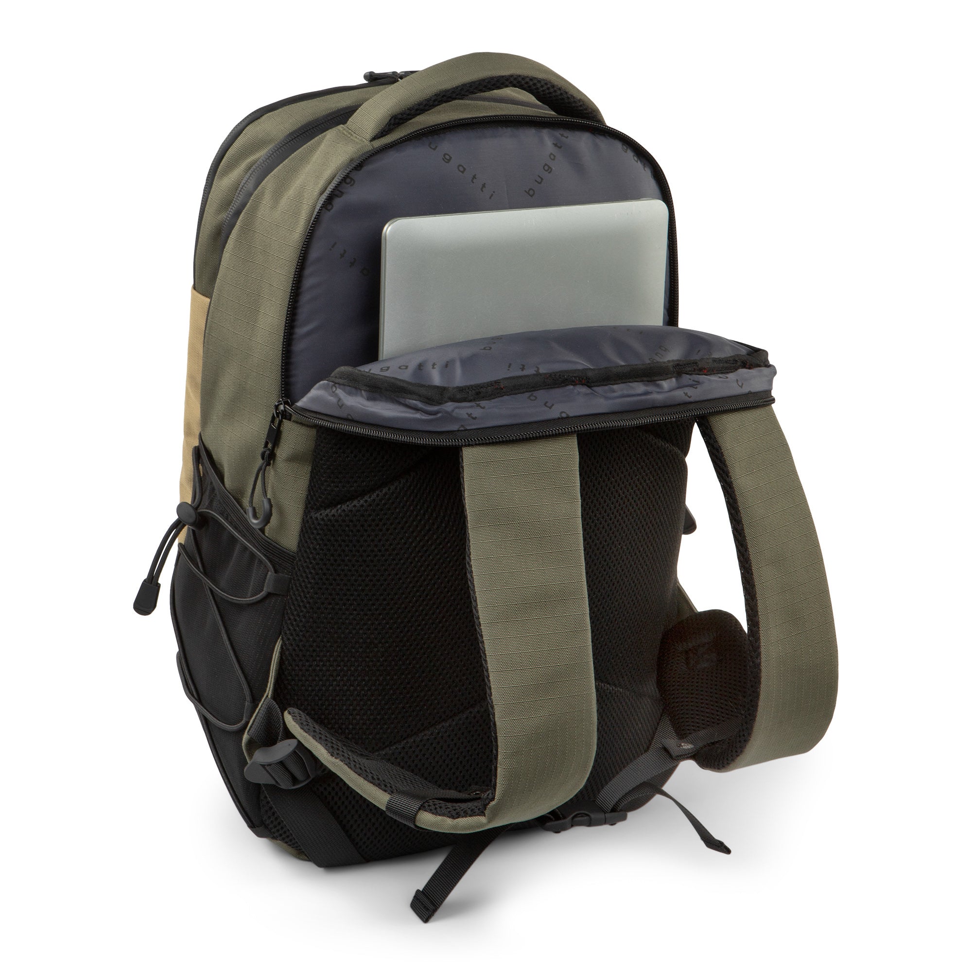  Bugatti Outland Collection Backpack - Polyester Ripstop - Khaki - Bonton